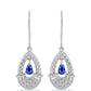 Brincos de Prata com Safira Azul Australiana e Topázio Branco