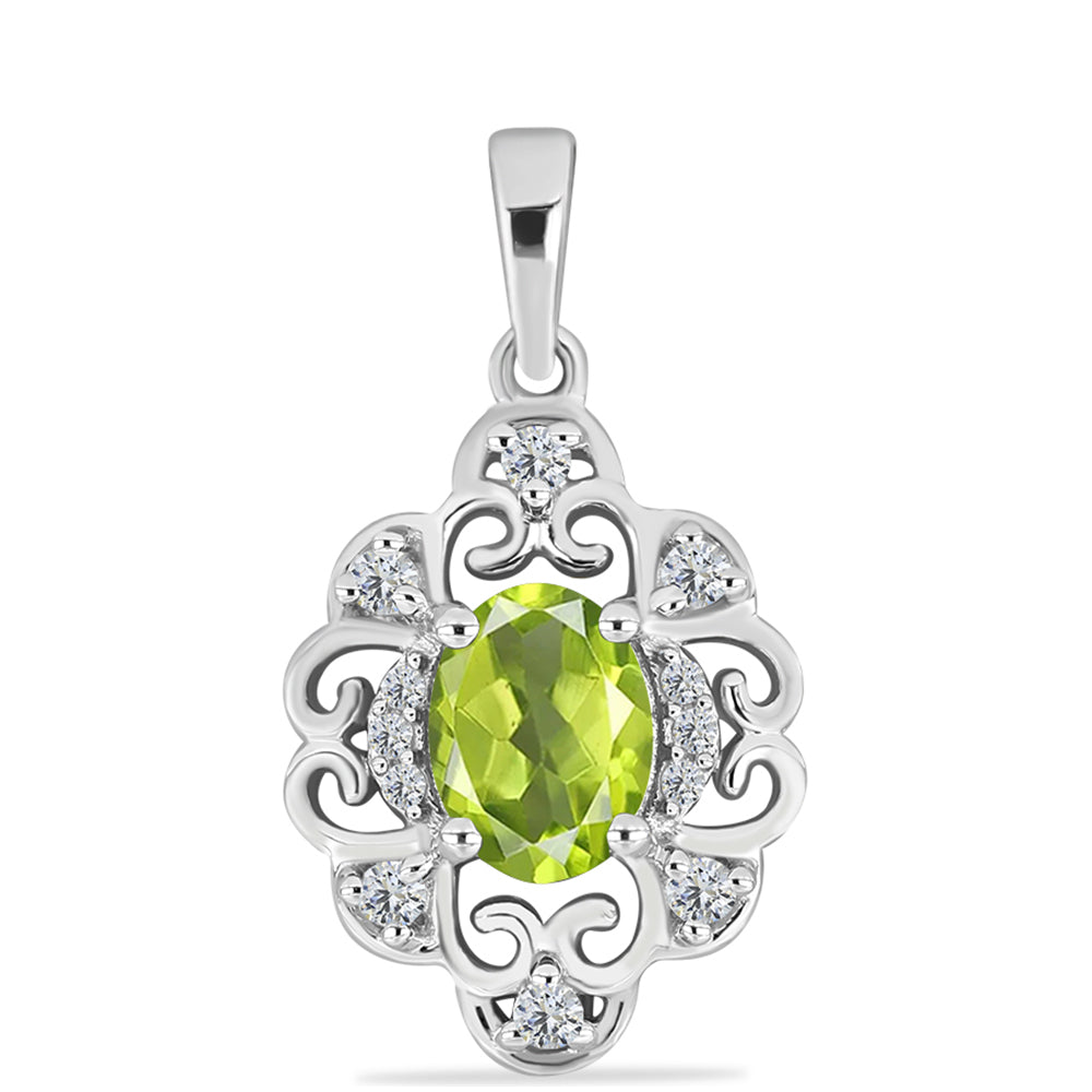 Pendente de Prata com Peridoto de Changbai e Topázio Branco 1 