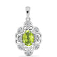 Pendente de Prata com Peridoto de Changbai e Topázio Branco