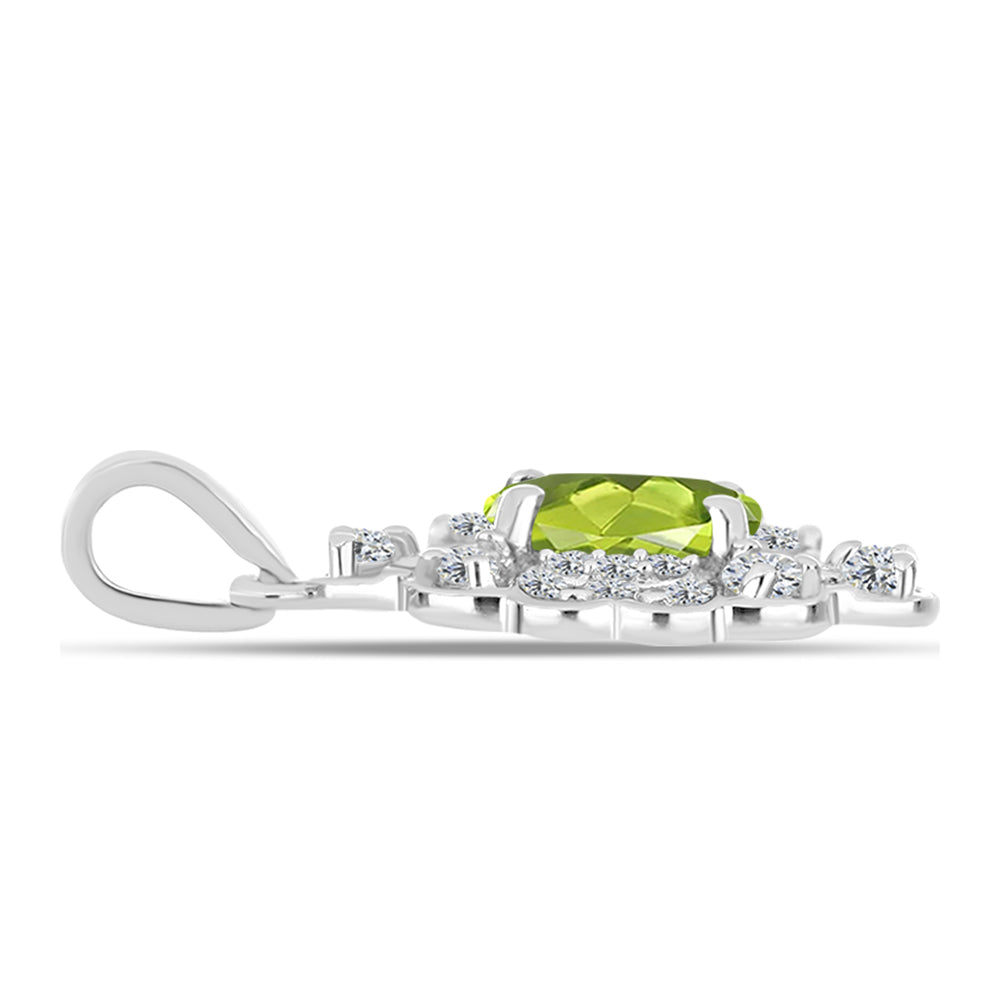 Pendente de Prata com Peridoto de Changbai e Topázio Branco