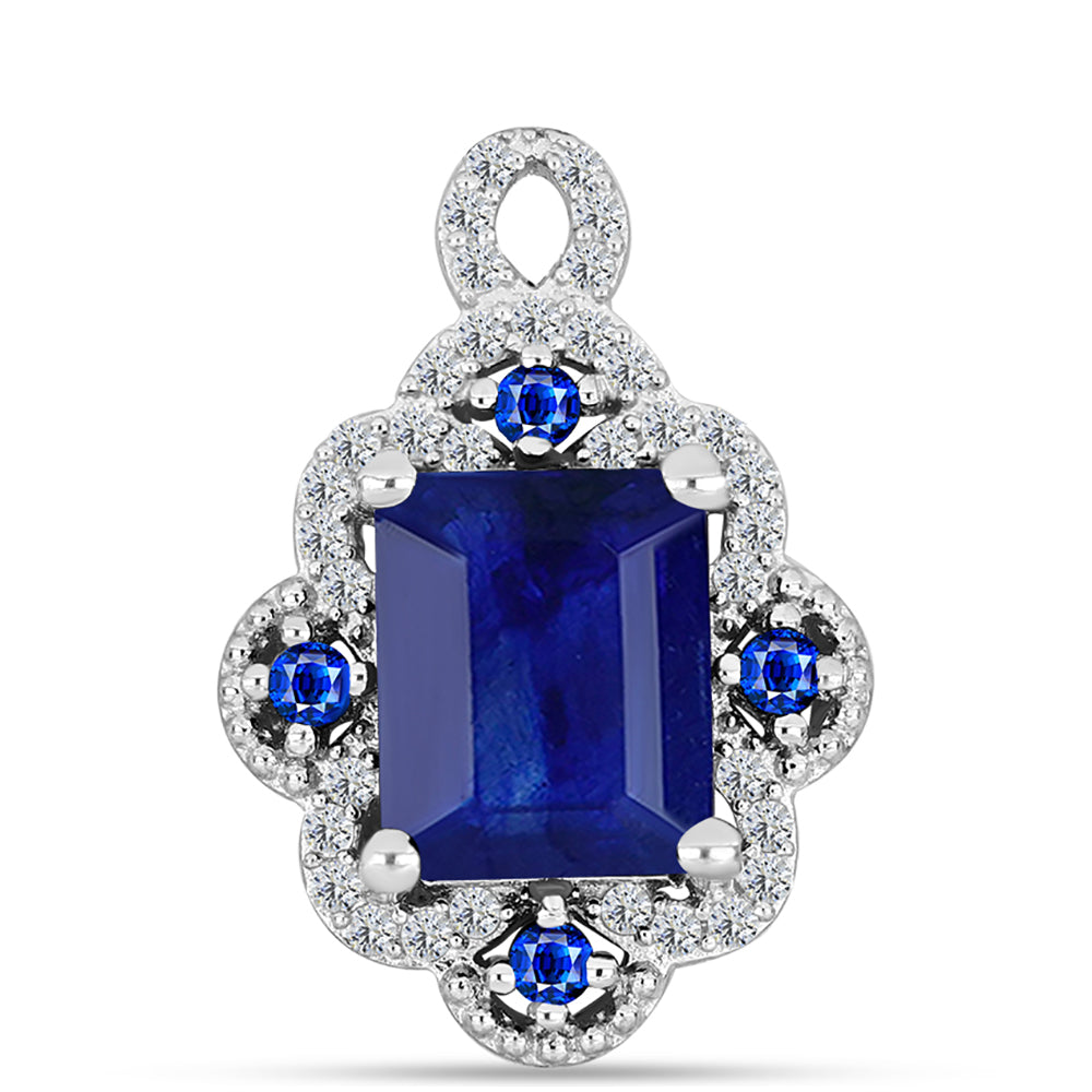 Pendente de Prata com Safira Azul Australiana e Topázio Branco