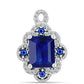 Pendente de Prata com Safira Azul Australiana e Topázio Branco