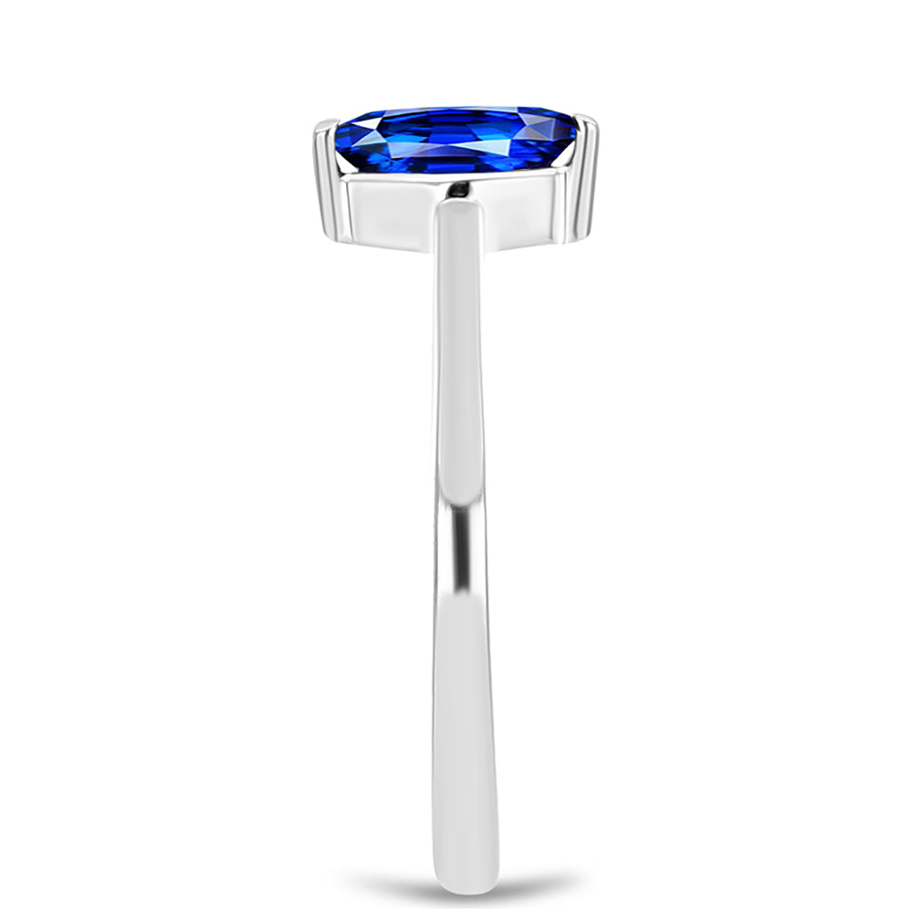 Anel de Prata com Safira Azul Australiana
