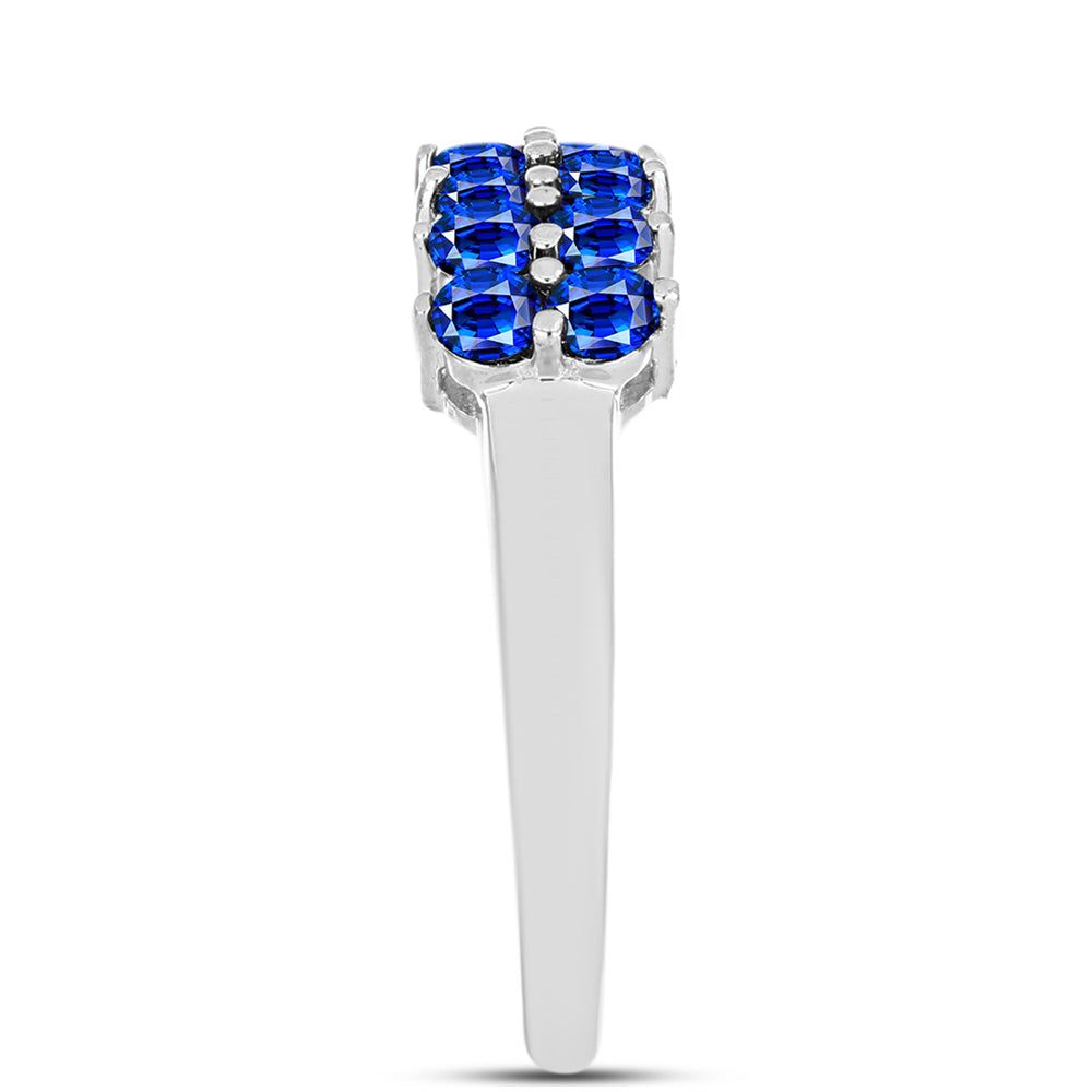 Anel de Prata com Safira Azul Australiana 4 