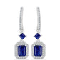 Brincos de Prata com Safira Azul Australiana e Topázio Branco
