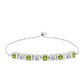 Pulseira de Prata com Peridoto de Changbai e Topázio Branco  Contraste: Cabeca de Veado (800)