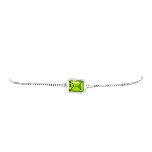 Pulseira de Prata com Peridoto de Changbai