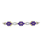 Pulseira de Prata com Banho de Ouro com Ametista de Marrocos e Topázio Branco  Contraste: Cabeca de Veado (800)