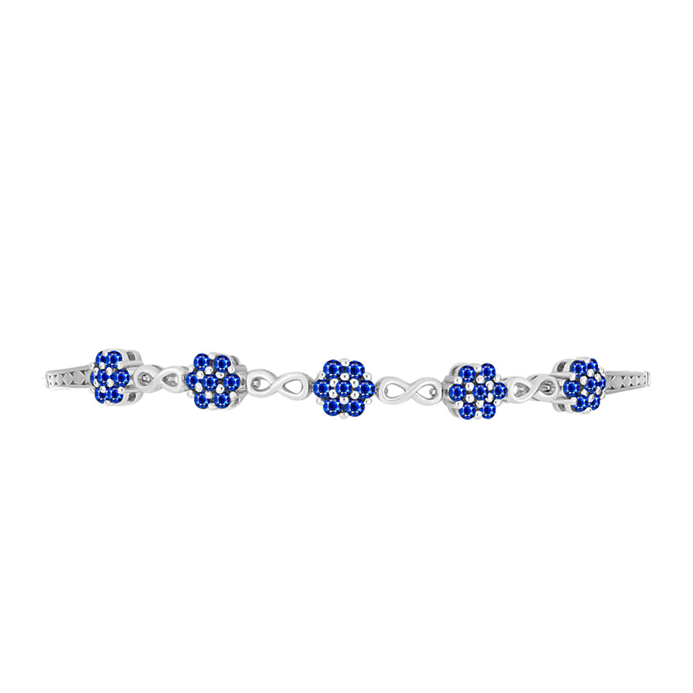 Pulseira de Prata com Safira Azul Australiana  Contraste: Cabeca de Veado (800)