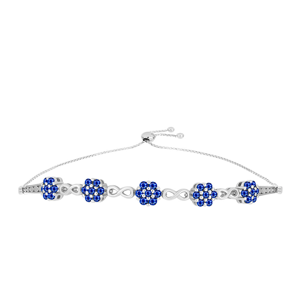Pulseira de Prata com Safira Azul Australiana  Contraste: Cabeca de Veado (800) 1 