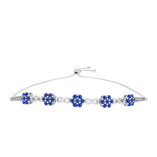 Pulseira de Prata com Safira Azul Australiana  Contraste: Cabeca de Veado (800)