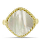 Anel de Prata com Banho de Ouro com Mãe de Pérola  Contraste: Cabeca de Veado (800)