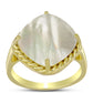 Anel de Prata com Banho de Ouro com Mãe de Pérola  Contraste: Cabeca de Veado (800)