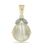 Pendente de Prata com Banho de Ouro com Mãe de Pérola e Topázio Branco