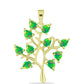 Pendente de Prata com Banho de Ouro com Opala Verde do Etíope Lega Dembi