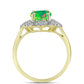 Anel de Prata com Banho de Ouro com Opala Verde do Etíope Lega Dembi e Topázio Branco  Contraste: Cabeca de Veado (800)