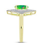 Anel de Prata com Banho de Ouro com Opala Verde do Etíope Lega Dembi e Topázio Branco  Contraste: Cabeca de Veado (800)