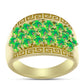 Anel de Prata com Banho de Ouro com Opala Verde do Etíope Lega Dembi  Contraste: Cabeca de Veado (800)