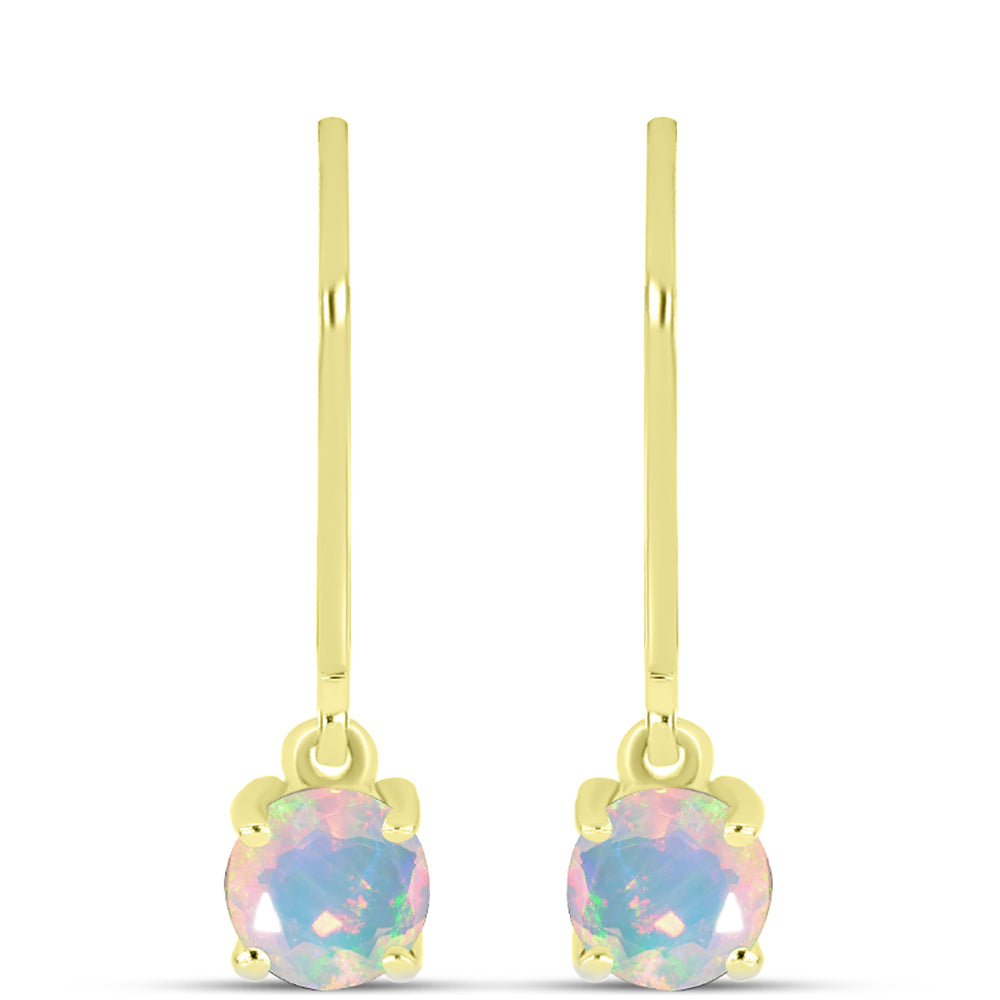 Conjunto de Prata com Banho de Ouro com Opala Verde do Etíope Lega Dembi e Opala Preta de Lega Dembi da Etiópia ( Brincos )  Contraste: Cabeca de Veado (800)
