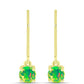 Conjunto de Prata com Banho de Ouro com Opala Verde do Etíope Lega Dembi e Opala Preta de Lega Dembi da Etiópia ( Brincos )  Contraste: Cabeca de Veado (800)