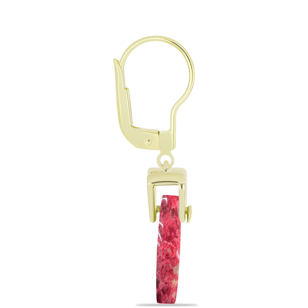 Brincos de Prata com Banho de Ouro com Thulite 2 