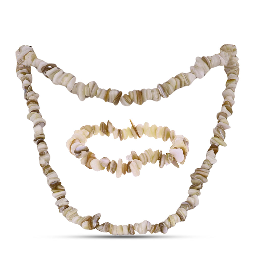 Conjunto com Mãe de Pérola ( Colar+Pulseira )