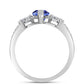 Anel de Prata com Tanzanite AAA e Topázio Branco