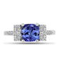 Anel de Prata com Tanzanite AAA e Topázio Branco