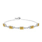 Pulseira de Prata com Citrino de Ural e Topázio Branco  Contraste: Cabeca de Veado (800)