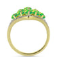 Anel de Prata com Banho de Ouro com Opala Verde do Etíope Lega Dembi e Topázio Branco  Contraste: Cabeca de Veado (800)