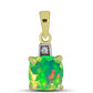 Pendente de Prata com Banho de Ouro com Opala Verde do Etíope Lega Dembi e Topázio Branco