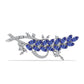 Alfinete de Prata com Tanzanite AAA e Topázio Branco  Contraste: Cabeca de Veado (800)