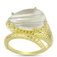 Anel de Prata com Banho de Ouro com Mãe de Pérola  Contraste: Cabeca de Veado (800)