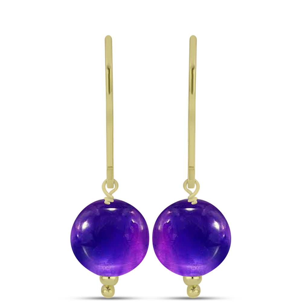 Conjunto de Prata com Banho de Ouro com Ametista de Marrocos ( Brincos+Pendente ) 2 