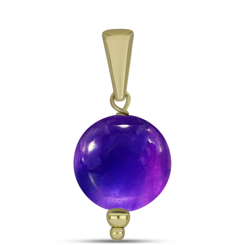 Conjunto de Prata com Banho de Ouro com Ametista de Marrocos ( Brincos+Pendente ) 4 