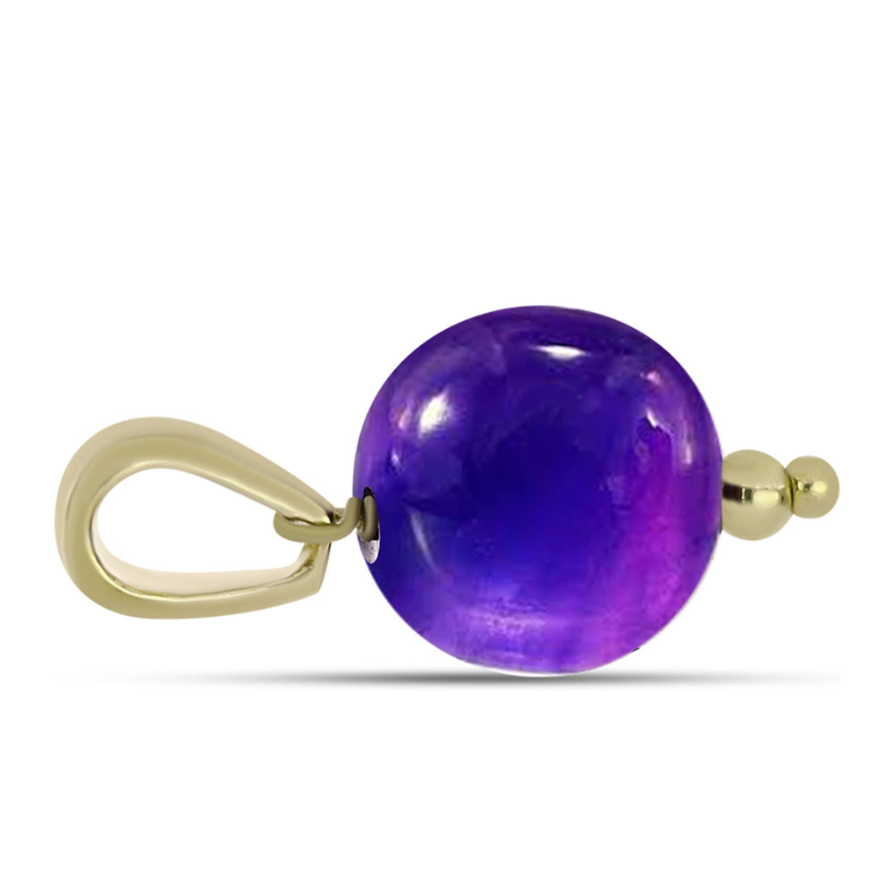 Conjunto de Prata com Banho de Ouro com Ametista de Marrocos ( Brincos+Pendente )