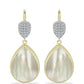 Brincos de Prata com Banho de Ouro com Mãe de Pérola e Topázio Branco  Contraste: Cabeca de Veado (800)