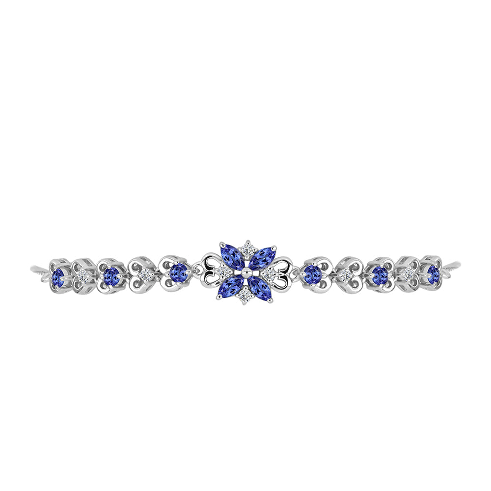 Pulseira de Prata com Tanzanite AAA  Contraste: Cabeca de Veado (800) 2 