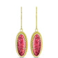 Brincos de Prata com Banho de Ouro com Thulite