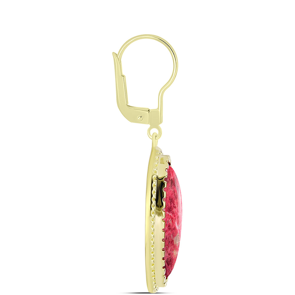Brincos de Prata com Banho de Ouro com Thulite 2 