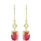 Brincos de Prata com Banho de Ouro com Thulite