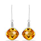 Brincos de Prata com Citrino de Ural e Topázio Branco
