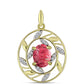 Pendente de Prata com Banho de Ouro com Thulite e Topázio Branco