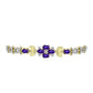 Pulseira de Prata com Banho de Ouro com Ametista de Marrocos e Topázio Branco  Contraste: Cabeca de Veado (800)