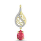 Pendente de Prata com Banho de Ouro com Thulite e Topázio Branco