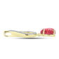 Pendente de Prata com Banho de Ouro com Thulite e Topázio Branco
