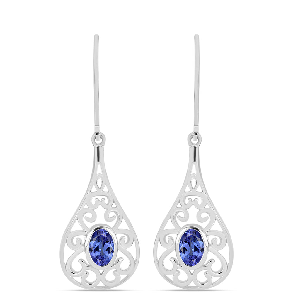Brincos de Prata com Tanzanite AAA