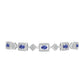 Pulseira de Prata com Tanzanite AAA e Topázio Branco  Contraste: Cabeca de Veado (800)