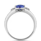 Anel de Prata com Tanzanite AAA e Topázio Branco