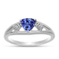 Anel de Prata com Tanzanite AAA e Topázio Branco